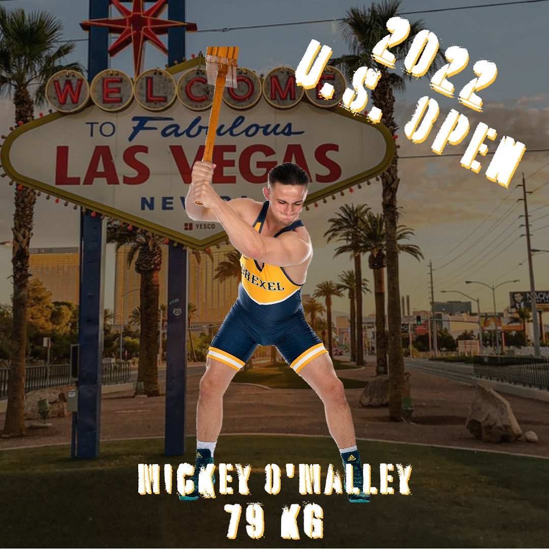 DrexelWrestling's tweet photo. 2022 US Open 79Kg entrant Mickey O’Malley ready to bring the HEAT! Tournament starts Friday the 29th! https://t.co/j52KnzEgG1