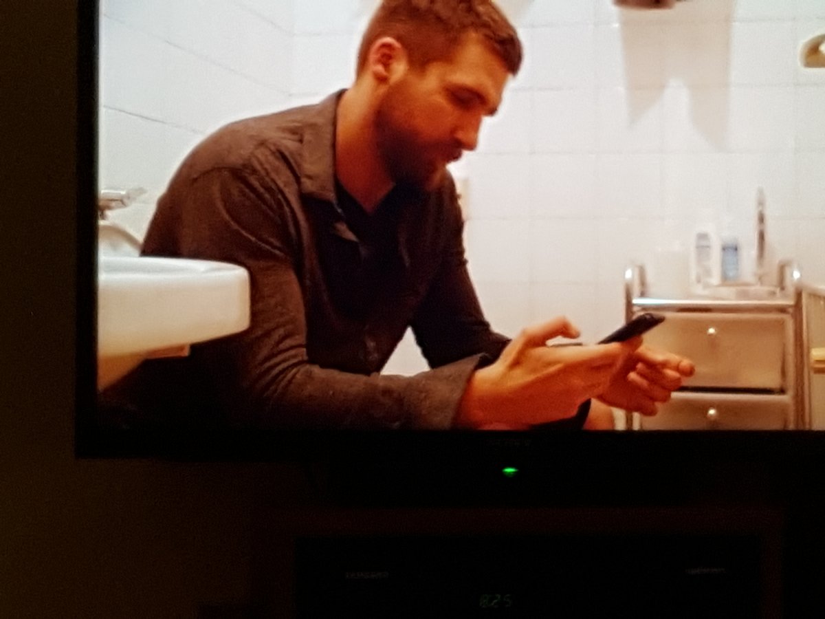 ComelloPerry's tweet photo. @AmalieWerenski1 #ThePaper I am curious if anybody noticed Andrej's shots are a lot in the bathroom, is it a comment or just too much realism....#tvaestheticsgc https://t.co/ANSs0bnL83