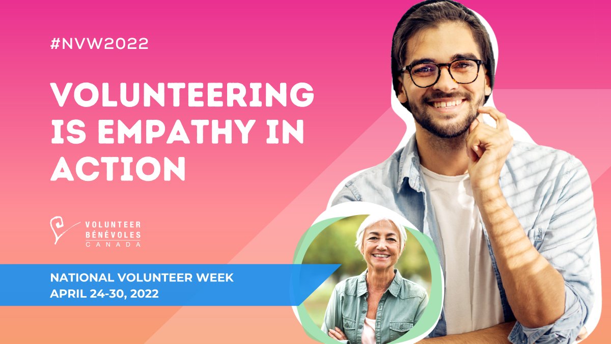 FSCA1's tweet image. Happy #NVW2022! Let’s celebrate Canada’s millions of volunteers
whose empathy, compassion and generosity connect people to their
communities, contributing to a more vibrant and inclusive Canada.
#EmpathyInAction