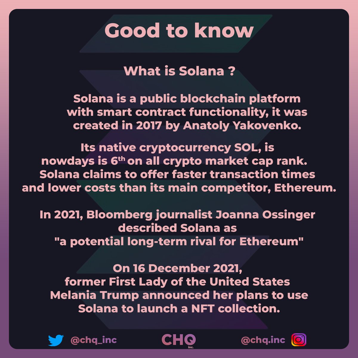 chq_inc's tweet photo. Good to know 💡

@solana @SolanaNews @crypto @business @CryptoDadbtc @CryptoOrangeFan 

#CryptoNews #cryptocurrency #Cryptos #cryptoart #Solana #SolanaGiveaways #Bloomberg #BTCUSD #BITCOIN #Ethereum #ETH #NFTCommunity #NFT #NFTdrops #NFTGiveaways #SolanaAirdrops #SolanaGiveaways https://t.co/VBwev9iH7q