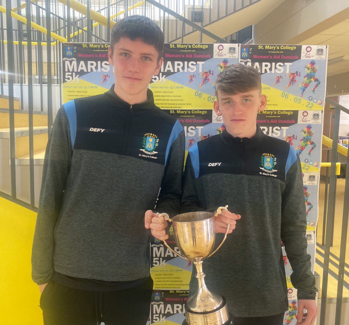 MaristSport's tweet photo. Congratulations to our U-19 Boy’s footballers who won the North East Leinster Division 1 league following a 2-1 victory over St Mary’s Drogheda today @FAIGrassroots  @FAIreland @maristdundalk @DundalkFC https://t.co/47QOQuuzI2