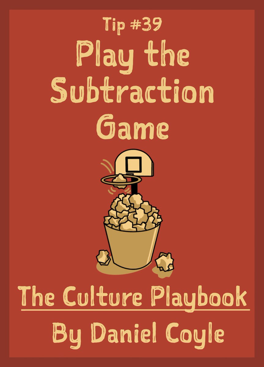 The Problem with Modern Work: It continually generates more to do, without taking anything away. 
The cure? Play a game. Ask: What exactly should we STOP doing?  (Big thanks to <a href="/work_matters/">Bob Sutton</a> and <a href="/huggyrao/">huggyrao</a>) 

Pre-order The Culture Playbook here: boook.link/Culture-Playbo…