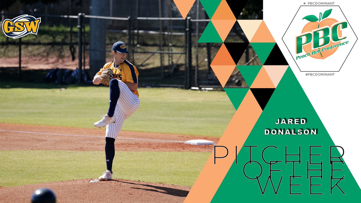 PeachBelt's tweet photo. The PBC Baseball Pitcher of the Week is @DonalsonJared from @GSWAthletics! https://t.co/pyKw2roPU8 #PBCDOMINANT https://t.co/MreYuncROZ
