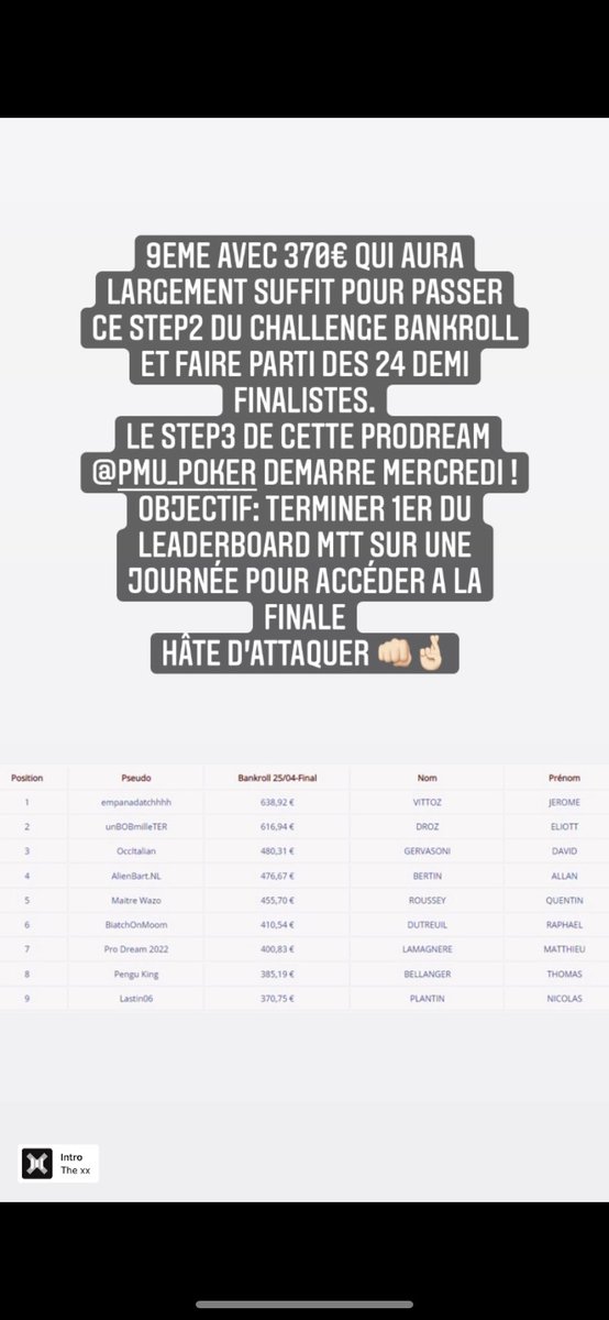 Step2 de cette édition #PRODREAM2022 passée sans encombres. Place à la demi finale 🔥
In également dans le Day1B du WSOP-C Event 11 ce soir sur <a href="/PMU_Poker/">PMU Poker 🔞</a> pour se donner une chance de remporter une première 💍 
Let’s goooo