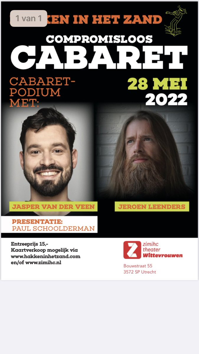28 mei Hakken in het Zand <a href="/zimihcZTW/">ZIMIHC Wittevrouwen</a> met @JazzpervdVeen en Jeroen Leenders en extra verrassingsact. Kaarten via hakkeninhetzand.com <a href="/uitagenda030/">Uitagenda Utrecht</a> #cabaret