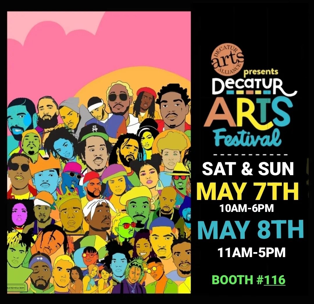 KingPopDesign's tweet image. #rapsnacks #designers featured at #decaturfineartsfestival MOTHERS DAY WEEKEND WE CELEBRATE AT #DECATURFINEARTSFESTIVAL

SAT MAY 7TH 10AM-6PM  AND SUN MAY 8TH  11AM-5PM BOOTH #116 ON CLAIREMONT AVE.
