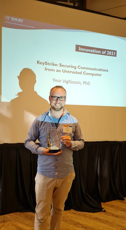 EmoryCSI (@emory_csi) on Twitter photo Ymir Vigfusson's invention, "KeyStrike: Securing Communications from an Untrusted Computer" was recognized as <a href="/EmoryUniversity/">Emory University</a>'s Innovation of 2021. <a href="/EmoryOTT/">Emory Technology Transfer</a> Congratulations <a href="/YVigfusson/">Ymir Vigfusson</a>! Ymir Vigfusson's invention, "KeyStrike: Securing Communications from an Untrusted Computer" was recognized as <a href="/EmoryUniversity/">Emory University</a>'s Innovation of 2021. <a href="/EmoryOTT/">Emory Technology Transfer</a> Congratulations <a href="/YVigfusson/">Ymir Vigfusson</a>!