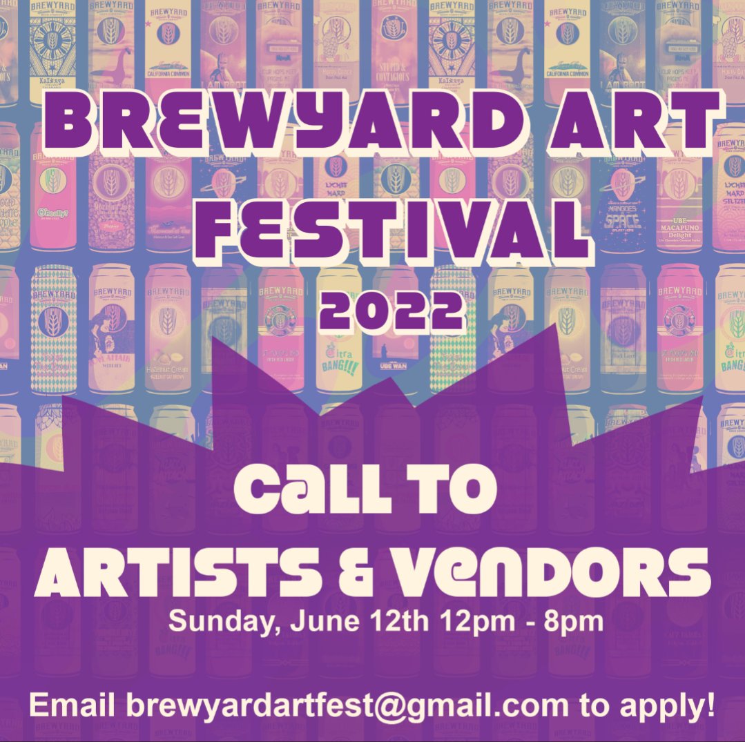 jacquicsmithart's tweet photo. We’re looking for artists and vendors so please either click the registration link in my bio or email us at brewyardartfest@gmail.com. And please help spread the word!! 
.
.
.
.
.
#brewyard #craftbeer #artshow #artfest #artfestival #beerart #brewery #glendale https://t.co/tkOoA7eDhj