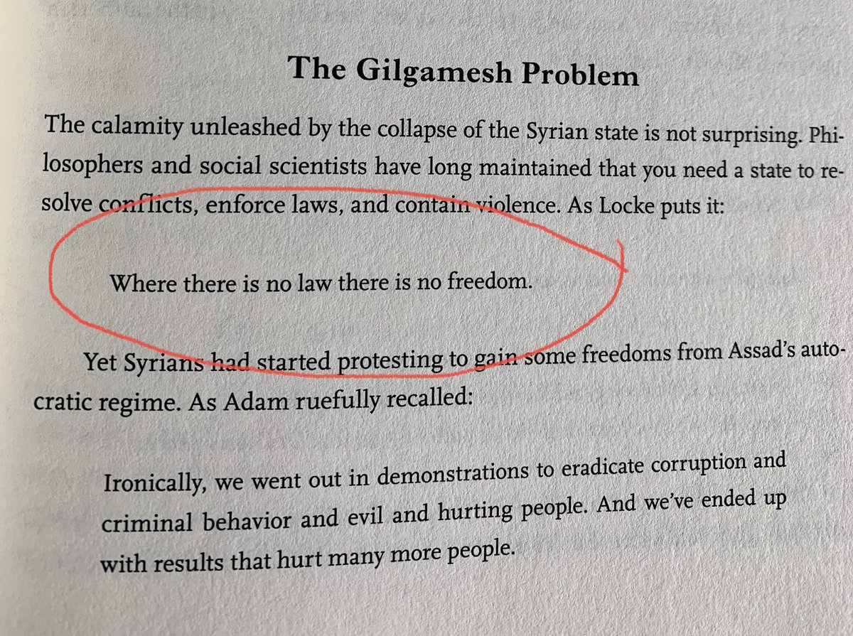Daron Acemoğlu ve James Robinson’ın kitabının giriş bölümünde İngiliz filozof John Locke’dan bir alıntı:

“Kanunun olmadığı yerde özgürlük de olmaz.”