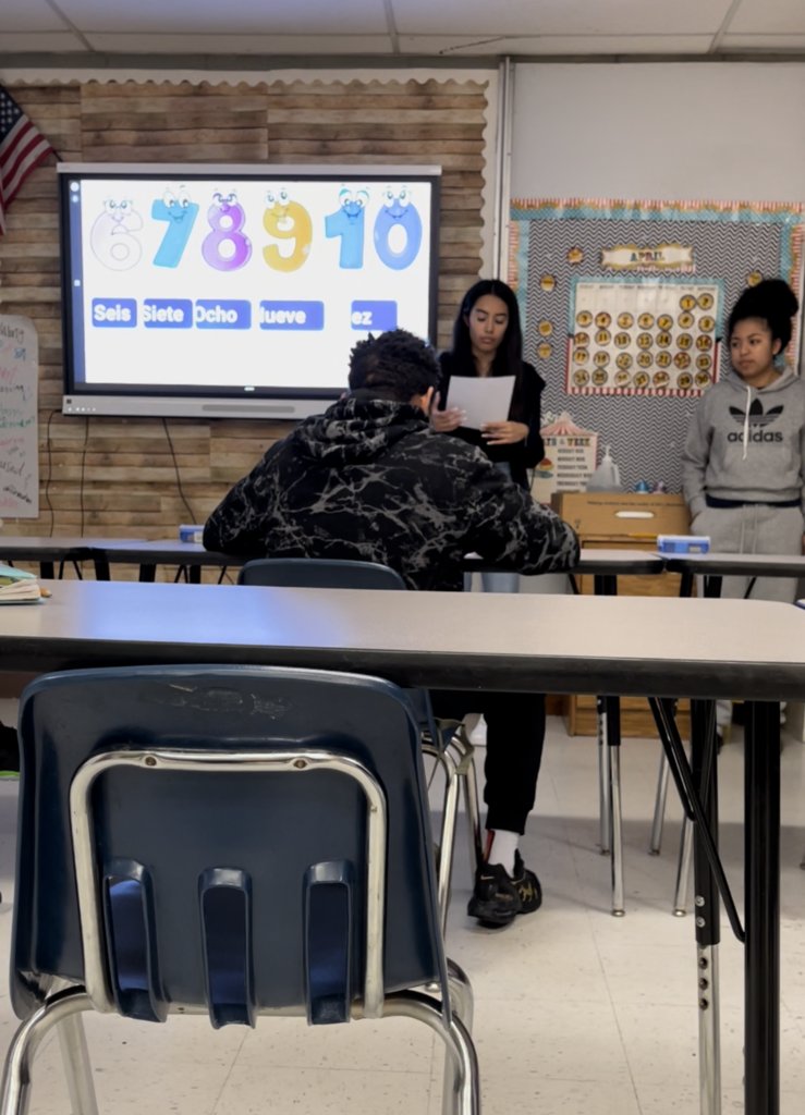 AHS_News's tweet photo. The Spanish III Class of Senior Martin Valdivia recently came to Mrs. Sara Adams' classroom to teach her students a lesson on Spanish. The students did an amazing job! https://t.co/h7oGWgvvEN