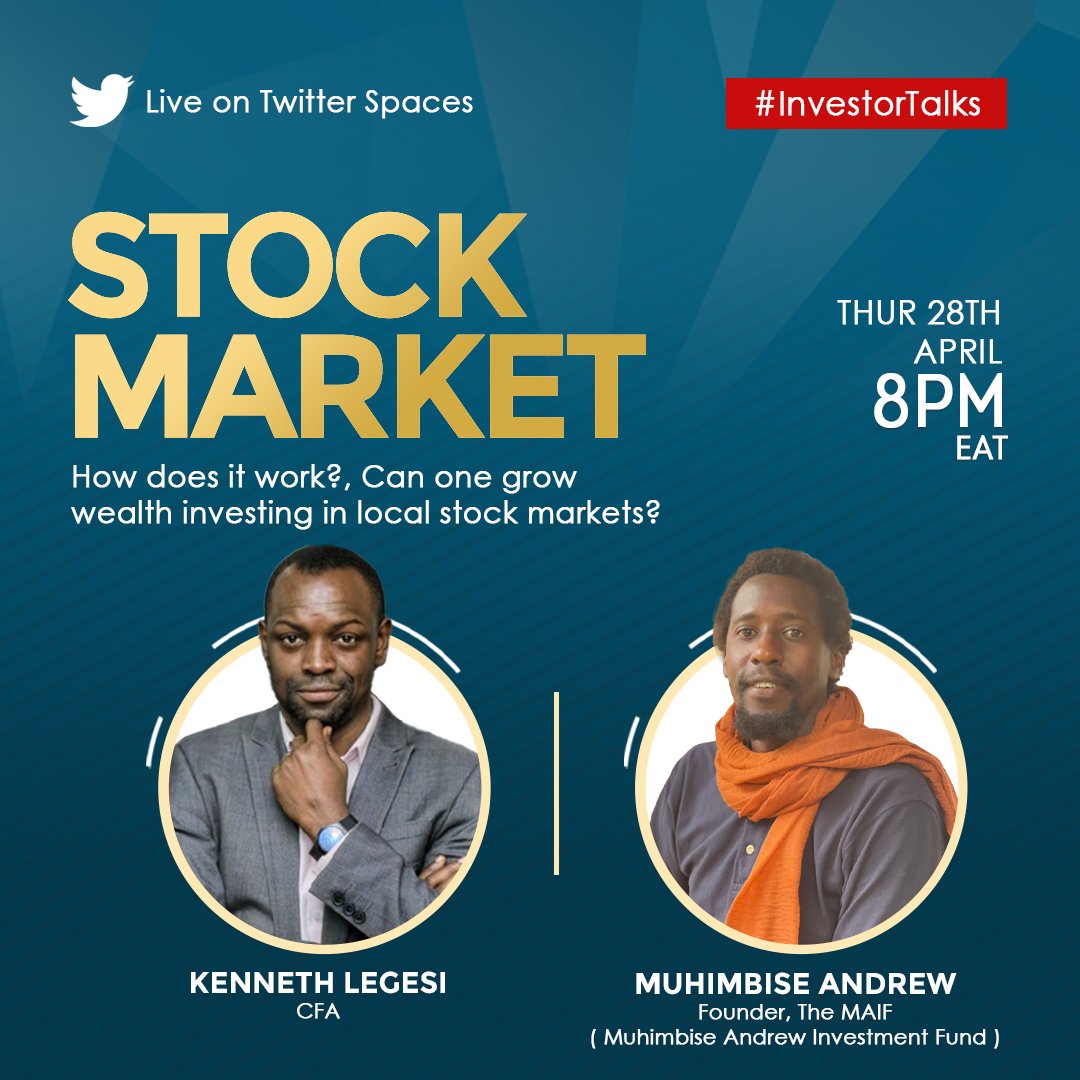 OakstoneCap's tweet photo. Join us this Thursday at 8pm, EAT, as #investortalks explores the local #stockmarket. @sklegesi will be joined by @Muantus. 

Be sure to tune in!

https://t.co/vOzMT7sOtN

#investortalks #stockmarket #venturecapital #Investment #investinafrica #twitterspaces https://t.co/CzwZLieCiK