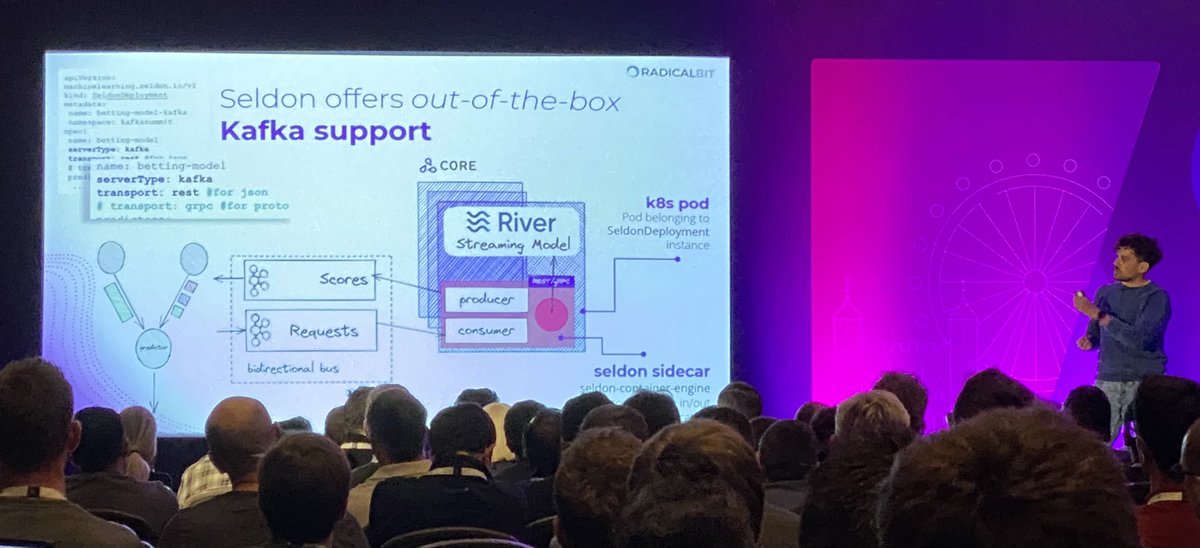 rmoff's tweet photo. Fascinating talk from Andrea Spina about streaming ML at #kafkasummit https://t.co/QhLUuRsjo5