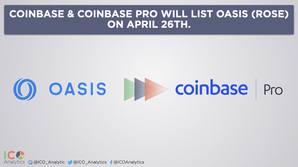 _ <a href="/coinbase/">Coinbase 🛡️</a>  &amp; <a href="/CoinbaseExch/">Coinbase Exchange</a> will list <a href="/Oasis_Protocol/">Oasis Protocol</a>  $ROSE on April 26th. Trading will begin on or after 9AM PT on Tues April 26, if liquidity conditions are met.