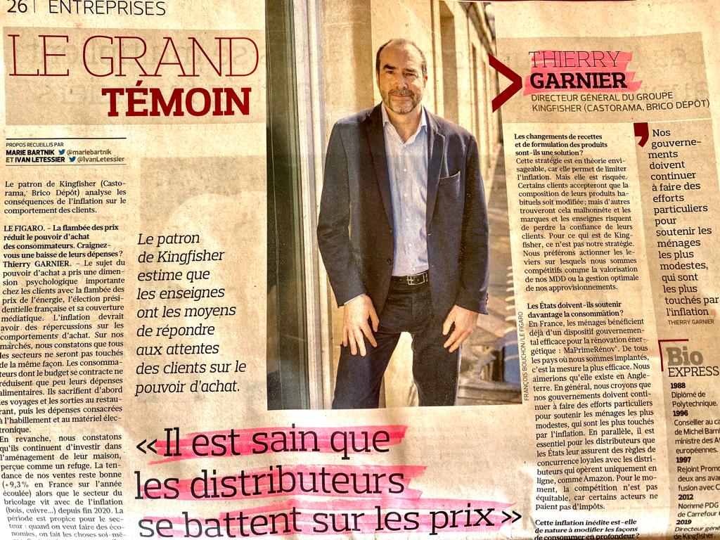 Thierry Garnier (Bricorama, Brico Dépôt) : "En France, l'expression guerre des prix est utilisée comme un repoussoir. Pourtant, les consommateurs en bénéficient. Nous devons être aux côtés des Français dans la bataille du pouvoir d'achat". Bravo Thierry, bienvenue au club ! 👏