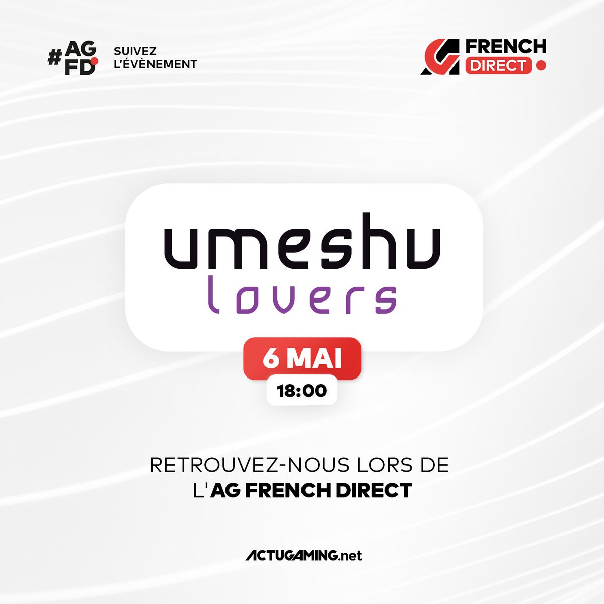 UmeshuLovers's tweet image. In two weeks, Umeshu Lovers will be revealing a new project in development at the @ActuG French direct! It will take place next Friday, May 6, at 6:00PM French time! Feel free to follow the event, as it will be hosting many french studios!
#indiegame #gamedev #frenchstudio #AGFD