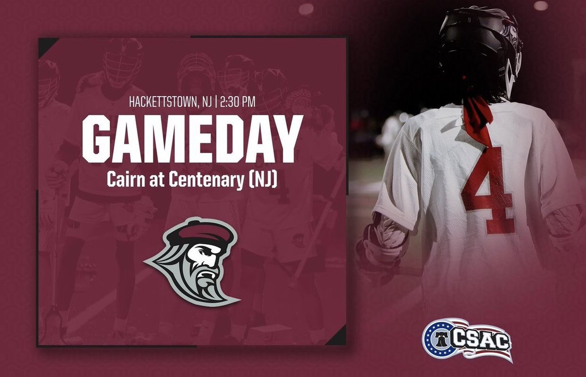GAMEDAY! 

🗓 April 25,2022
🆚 Centenary University (NJ)
🕝 2:30 PM
📍 Hackettstown, NJ
📺 cairnhighlanders.com

#AndThenSome #FAMILY #BrickByBrick #GoCairn #CairnMLax