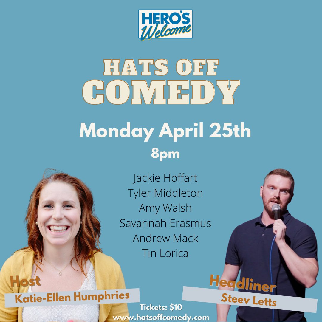 KatieEllen Humphries (@mskatieellen) on Twitter photo Ooh we’ve got a special show tonight for headliner <a href="/SteevLetts/">Steev Letts</a>’ birthday! This lineup makes me swoon. Hero’s Welcome, 23rd & Main in Vancouver.
8pm. Tix: hatsoffcomedy.com Ooh we’ve got a special show tonight for headliner <a href="/SteevLetts/">Steev Letts</a>’ birthday! This lineup makes me swoon. Hero’s Welcome, 23rd & Main in Vancouver.
8pm. Tix: hatsoffcomedy.com