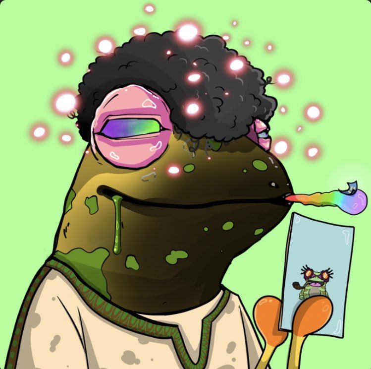ayo_bandara's tweet photo. Hey fam, @TheStonedFrogs , shout-out to the #thestonedarmy roles!
.
Met a great community, loved the utility and the team behind it. 
.
Got legendary @ mint , sniped a rare , sniped another legendary.
.
Total buys 18.5 #sol
.
Wondering should I get another legendary? 
#ribbit !! https://t.co/U3Bx130iYc