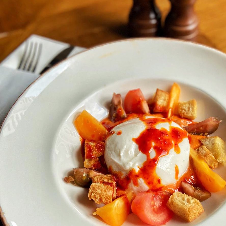 WindjammerE16's tweet photo. It’s time for a fresh start! Come and try our new spring/summer menu! Isn’t this burrata looks delicious? 🤤 https://t.co/6p2H2cq4q9