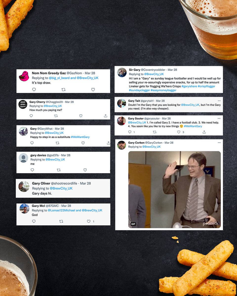 BrewCity_UK's tweet photo. The Gary’s have spoken 📢

#WeWantGary #BeerMunchVScrisps #BeerMunch https://t.co/Anwz8IBz0E