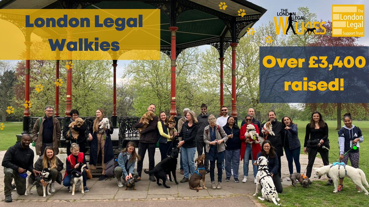 londonlegal's tweet photo. A big shoutout to our #LegalWalkies pack. Together, our good boys and girls raised £3,404 for #acccesstojustice Thank you for your suppawt! 🐶 https://t.co/ePn3e1aGKF