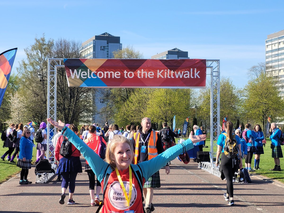 weeredupcycles's tweet photo. Amazing day #TheMightStride 23 miles @thekiltwalk Glasgow. Raising funds to Empower Adults &amp; Young People with disabilities through creativity. Thank you @SirTomhunter @THunterF for top up of 50% truly life changing. 🙌  #kiltwalkkindness #kiltwalkglasgow2022 #CreativityInclusion https://t.co/Di4S1ihrey