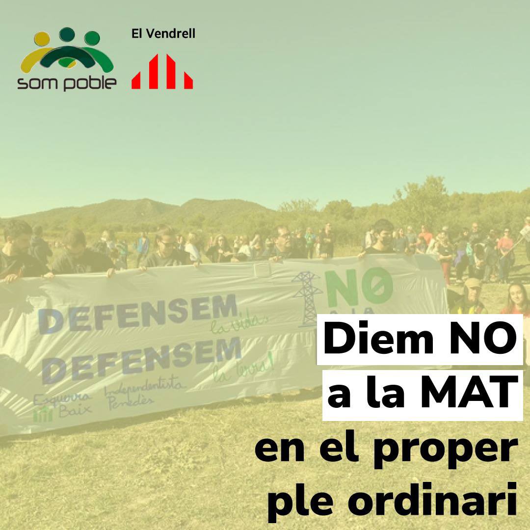 Som_Poble's tweet photo. ⁉️ Perquè diem #NOALAMAT des de @Som_Poble @ERC_elvendrell ? https://t.co/JcBEPZPm6Y