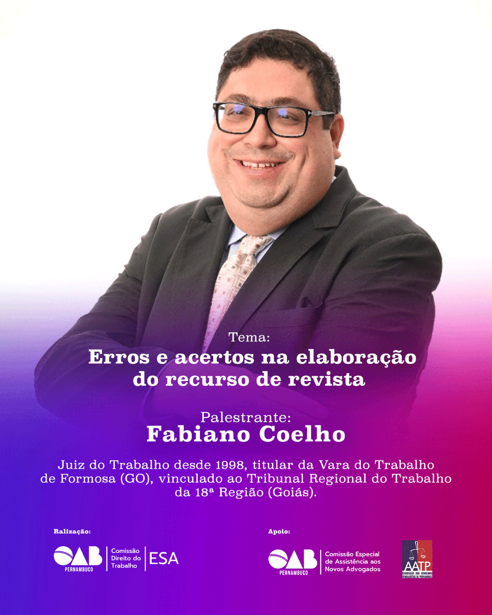 ESAOABPE's tweet photo. Na última sexta-feira de abril, 29/04, a ESA-PE e a Comissão de Direito do Trabalho realizarão a palestra “CDT convida: os notáveis”, a partir das 17h, na sala da ESA-PE.
Inscreva-se gratuitamente no site da ESA-PE ou acompanhe o evento em nosso canal do youtube.
#esape https://t.co/ilPJijB3G1