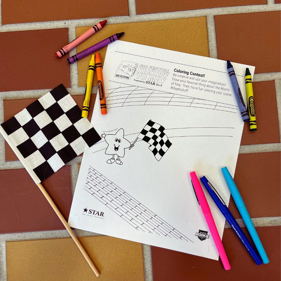 500Festival's tweet photo. We're welcoming Hoosiers ages 12 & under to enter the #MayKickoff Coloring Contest, presented by @STARFinancial!
Wave the green flag on creativity, break out the supplies, and have your artists decorate with their favorite things about May in Indiana!
🎨 https://t.co/sfuNu2Z4ho https://t.co/6rOTLnvvfu