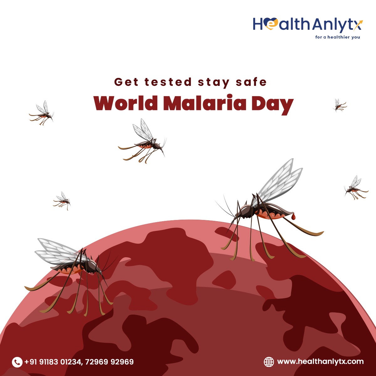 HealthAnlytx's tweet photo. Some of the symptoms of malaria include fever, shaking chills, head &amp; muscle aches, and nausea too. This World Malaria Day, we want to reach out to everyone and say that if you have symptoms, do not ignore them. Visit a doctor or call us at +91 91183 01234 &amp; get yourself checked. https://t.co/lCAKmlmUPy