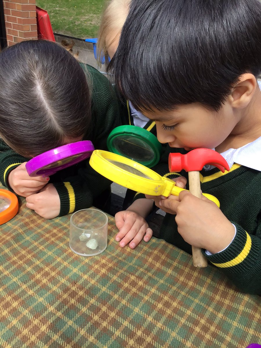 We found an eggshell! But what was in it? A chick? A bird? A dinosaur? We’re off to look for more clues! #WeAreBrightFutures #eyfs #investigate