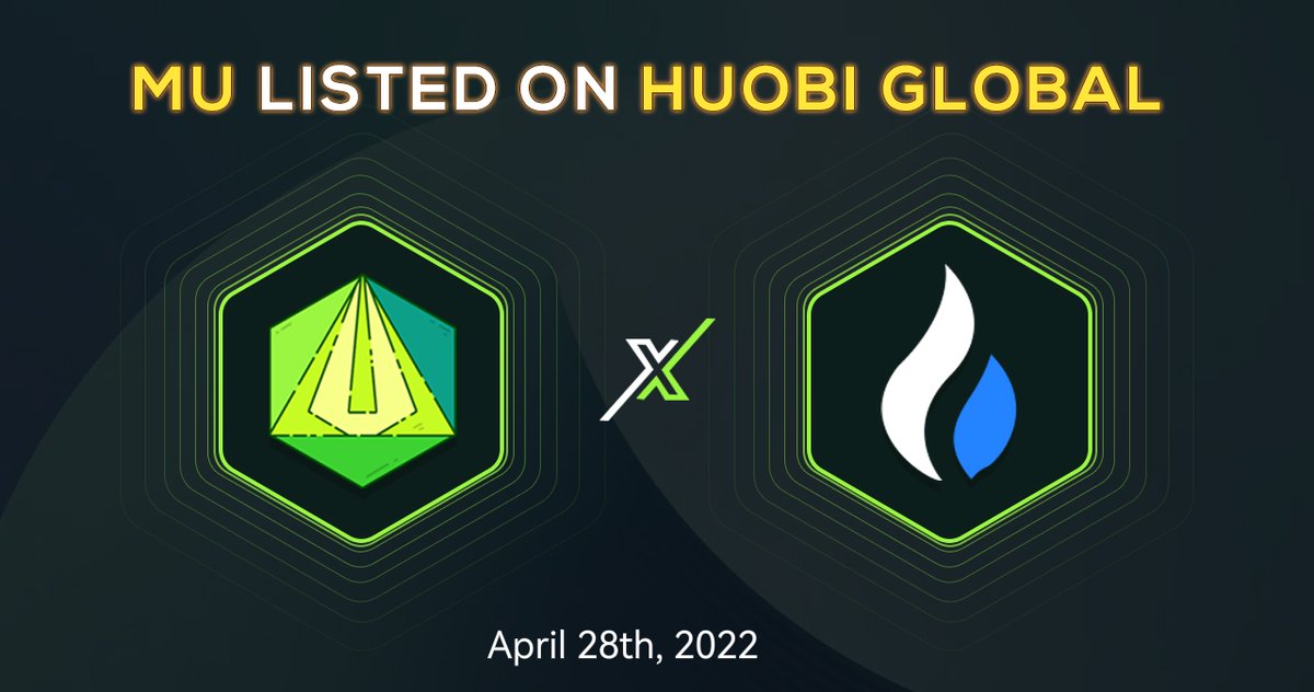0xMiracleGame's tweet photo. 🔥Listing Announcement🔥

🎉 #Miracle Universe will be officially listed on @HuobiGlobal on April 28th, 2022. 

💎Trading pair: MU/USDT
💎Deposit feature: 4/26/2022 11:00 AM (UTC) 
💎Withdrawal feature: 4/29/2022 9:30 AM (UTC)  

🚀 Get on the rocket and go to the moon together! https://t.co/L7urU198no