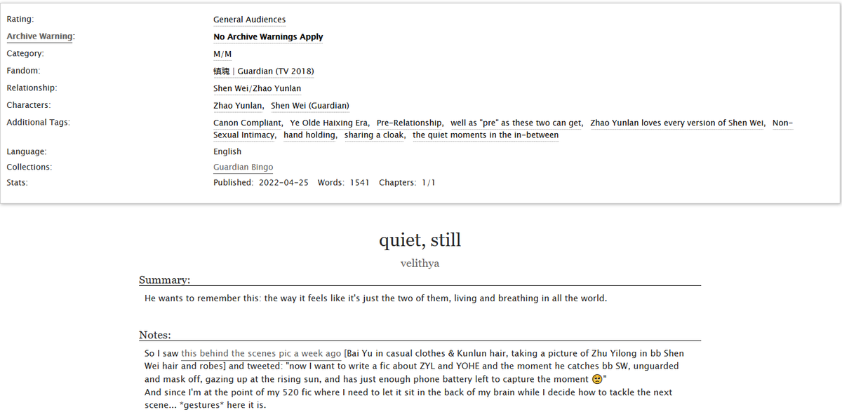 velithya's tweet photo. Getting the week off to a good start!🖤🍭
#Zhenhun #Weilan #ShenWei #ZhaoYunlan
#GuardianBingo2022

Well I said I wanted to write it, and *gestures* here it is! A bit of softness for your Monday :3

Fic: https://t.co/8nf82OM9tq

Please enjoy! 🥰 https://t.co/ansWLznrKh