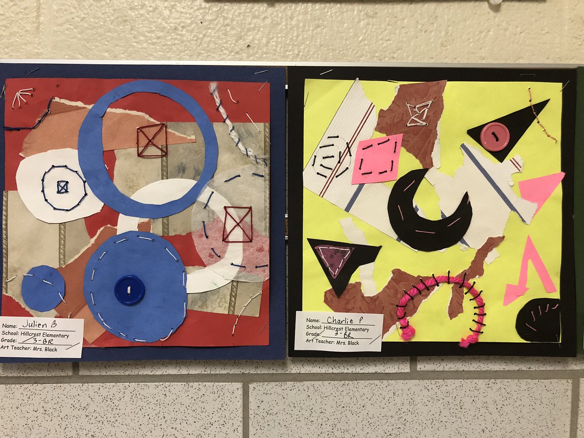 llynblack's tweet photo. 3rd Graders used mixed media and stitchery to design unified compositions. @Hillcrest_BCPS @HillcrestPTA @RTwentey @sfisherBCPS https://t.co/qibuQul6AA
