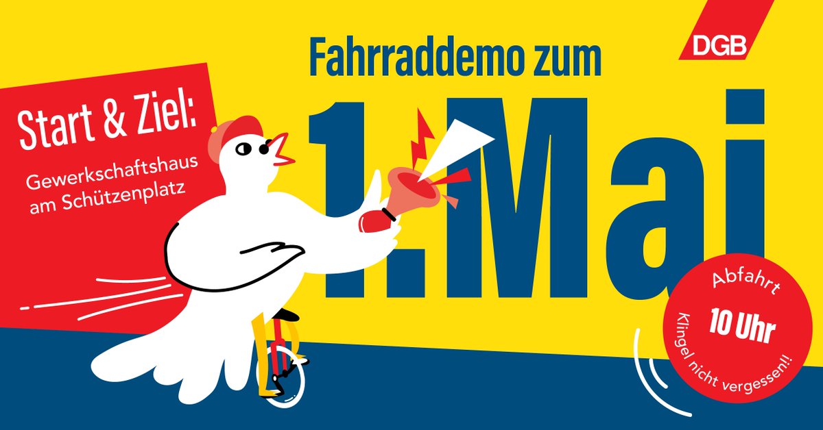 🚲🚲🚲Rrring, rring!! Radelt am #TagderArbeit mit Gewerkschafter*innen durch #Dresden, vorbei an Betrieben und Orten des Arbeitskampfs✊Los geht’s ab 10 Uhr vor dem Gewerkschaftshaus🚲🚲🚲