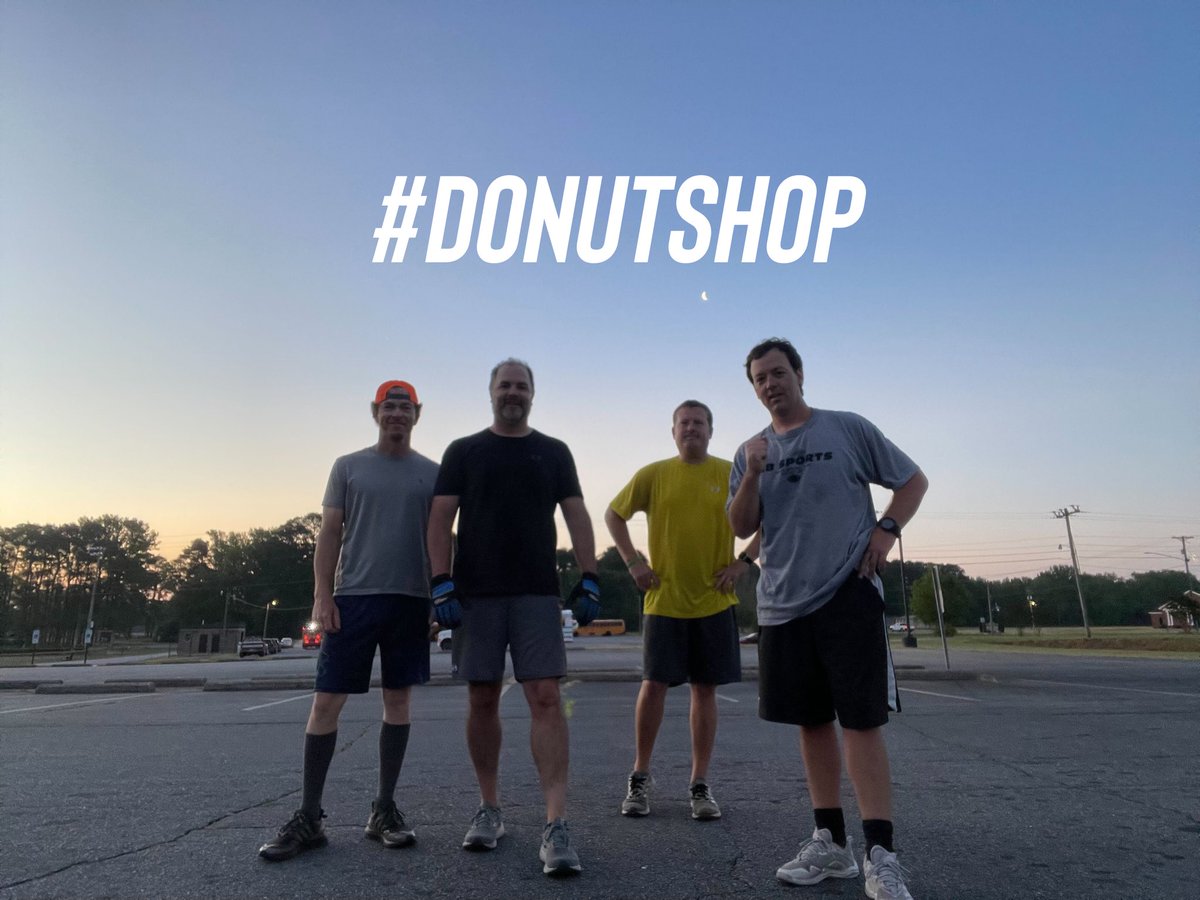 F3ENC's tweet photo. 49 PAX are ready for the work week:
24 @ #breakdown for #threeheadedhound
11 @ #mash
10 @ #thecollardpatch
4 @ #donutshop
#f3enc
#F3Nation
#f3counts https://t.co/p6S57ekuJ5