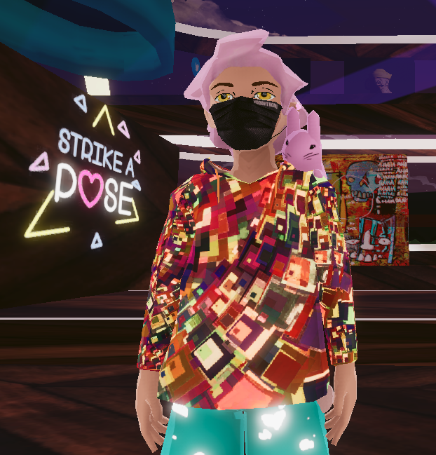 michi_todd's tweet photo. What do you think of the loose fit hoodie and shirt I worked on for @snebbit ?! 
I absolutely love their artwork and it looks amazing on @decentraland wearables. Giving cozy realness 🥰

https://t.co/Gd0L67KTHC

#wearable #digitalfashion #Decentraland #NFTartists https://t.co/vRhqOvZ3A0