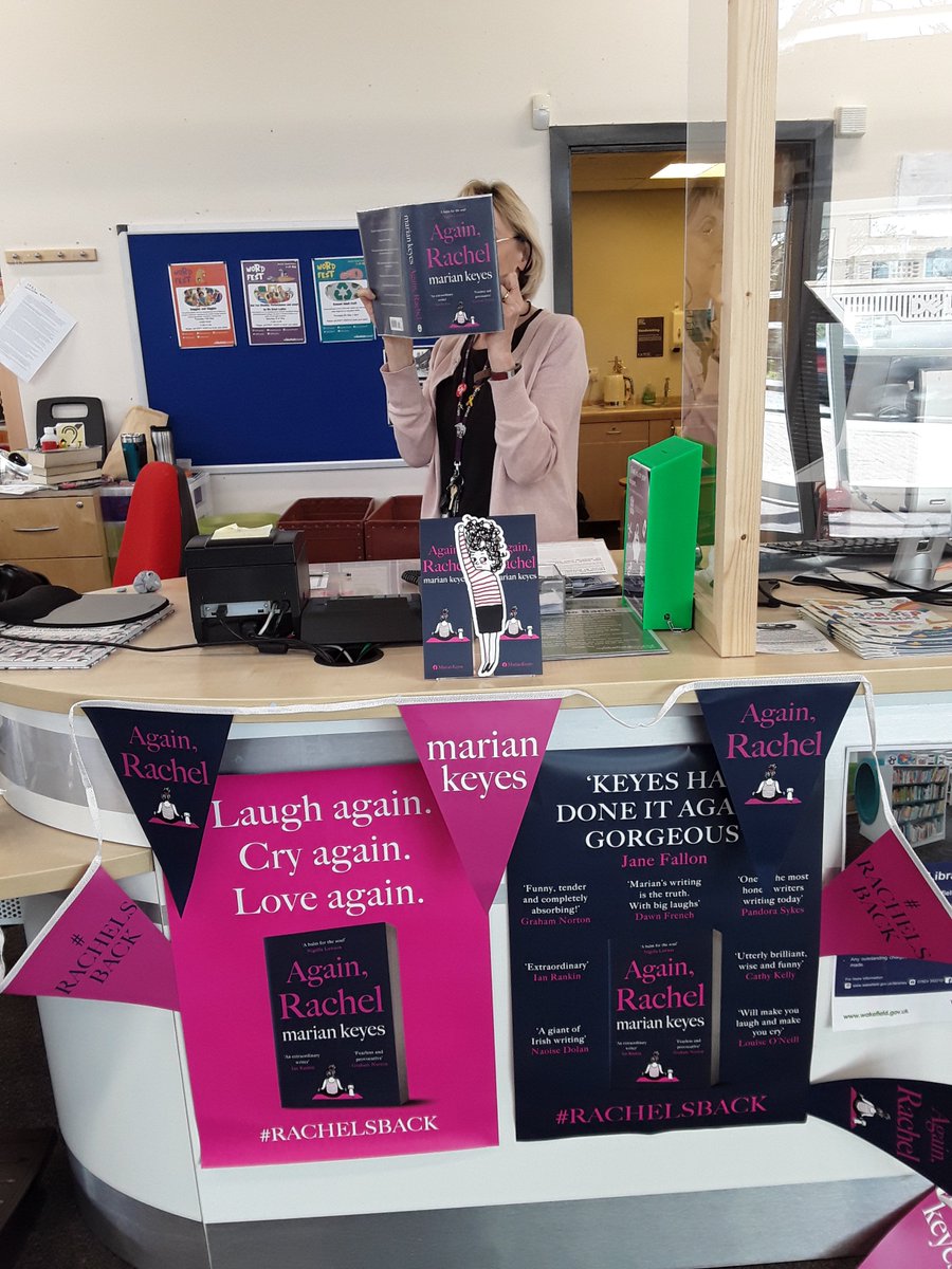 WFlibraries's tweet photo. Again, Rachel by Marian Keyes is available to borrow from Wakefield Libraries. The staff at #HemsworthLibrary can't wait to read a copy @Mariankeyes @MichaelJBooks #MonthofMarian #Rachelsback https://t.co/4laxRJtbcA