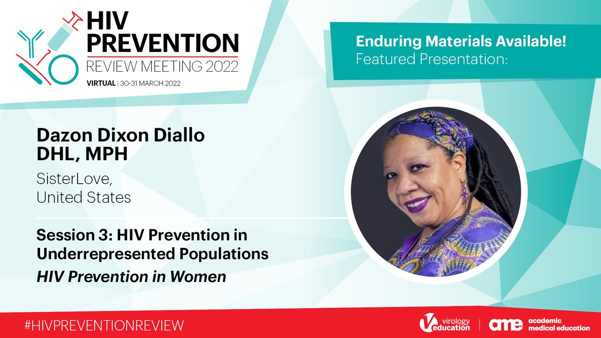 Academic_MedEdu's tweet photo. The #enduringmaterials from the very popular #HIVPreventionReview are now available on demand!
Explore the engaging & innovative lectures, including HIV prevention in women w/ @DazonDiallo.
>> https://t.co/fEtwHVnERQ
@equals_id @PATHtweets #PrEP @SisterLoveInc https://t.co/sJCIfbwZKe