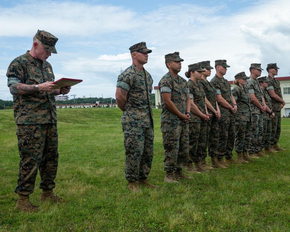 U.S. Marines and Sailors with the 31st MEU, are awarded for their superior achievement during the Commanding General Readiness Inspection during a safety brief on Camp Hansen, Okinawa, Japan. #ReadyAndCapable #Readiness #Capability #Capacity #Lethality #BlueGreenTeam