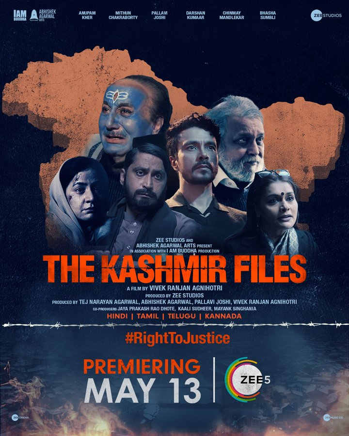 ZEE5GlobalCorp's tweet photo. Bringing the story of the Kashmiri Pandits straight to you. If you missed it, this is your chance to watch it.

#TheKashmirFiles premiering May 13 on #ZEE5

▶️ https://t.co/sLScwV4dnD

#ZEE5USA | #TheKashmirFilesOnZEE5 | @mithunda_off | @AnupamPKher | @DarshanKumaar https://t.co/14fcKSBzaI