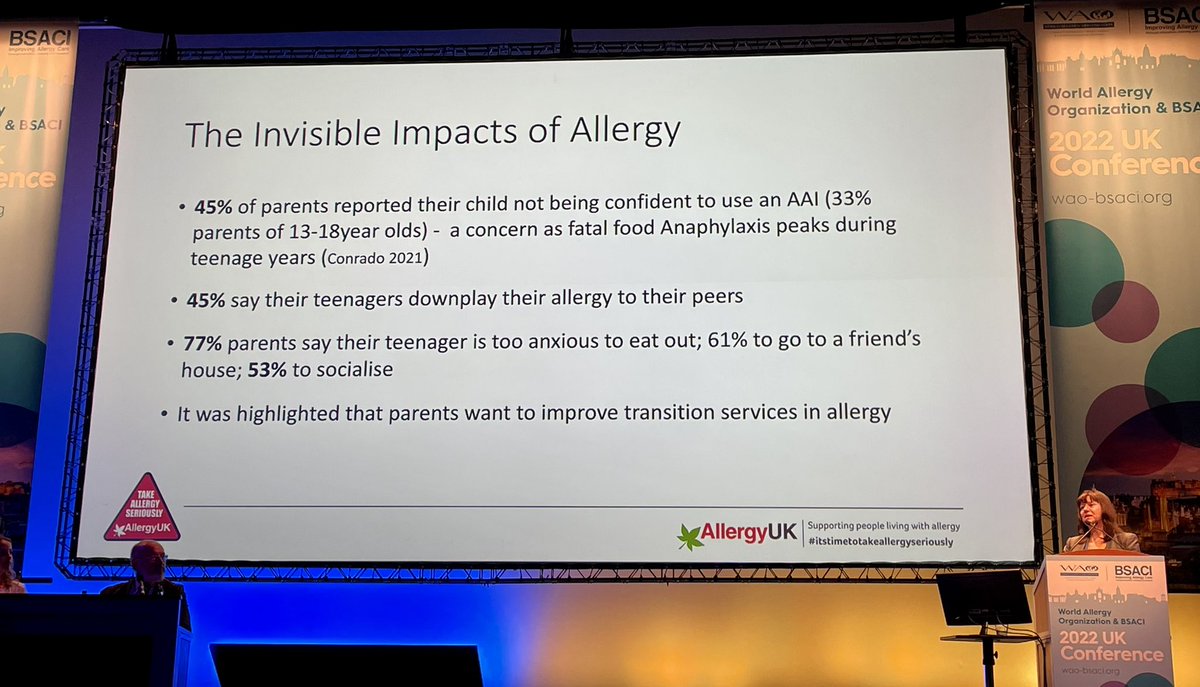 #WAOBSACI2022 it’s time to take allergy seriously. Supporting Amena Warner who promoted Allergy UK’s real life data, promoting the patient’s voice #allergyuk