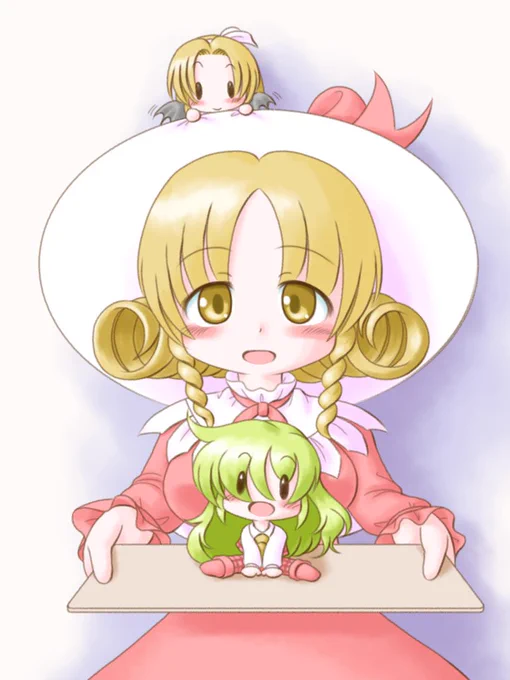 エリーさん
お茶とか持たせるはずが気付くと幽香ちゃん持たせてました 