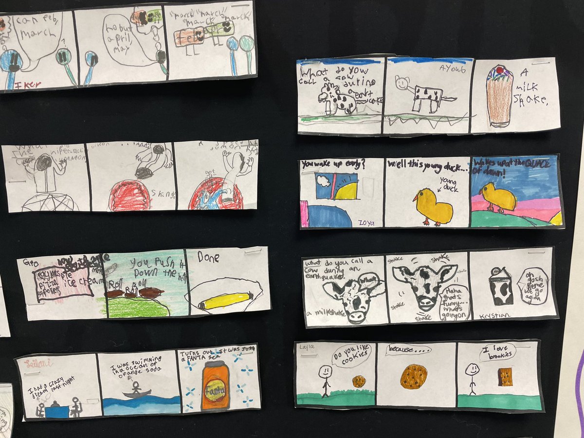 stefwinland's tweet photo. Punny Comics in 5th grade #HVEavp https://t.co/5pQgUQHlfJ