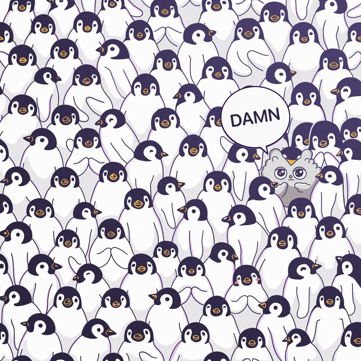 Today is the #WorldPenguinDay 🐧🧶

Our Fluffy tried to sneak into the celebration party and blend in, but it didn’t go as planned...
What a cuteyyy!

#NFT #WorldPenguinDay2022
