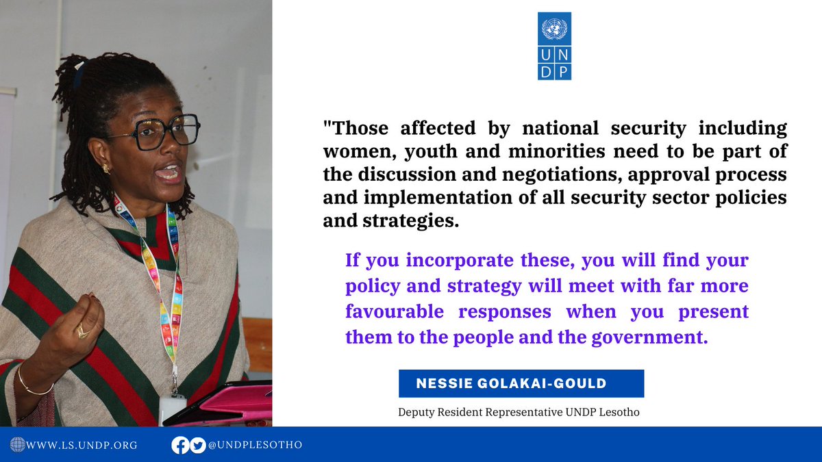UNDPLesotho's tweet photo. Applauding 👏🏾👏🏾👏🏾 the steps taken to further the Reforms process in #Lesotho
The Security Sector Technical Committee has taken Basotho 🇱🇸 a step further towards the development of a National Security Strategy with the support of @UNDPLesotho.
#SecuritySectorReforms https://t.co/1PBPbV9qhD