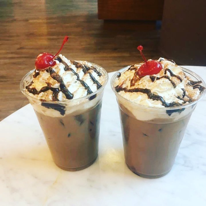 KanelaCafe's tweet photo. Of course we do fancy coffees to go! Ask your server for the “snickers bar” latte 🤫☕️
#togo #coffee #coffeeshop #coffeelover #coffeetime #coffeebar #coffeeaddict #coffeegram #fancycoffee #whipcream #whippedcream #cherryontop #mondaymotivation #chocolate #caramel #icedcoffee https://t.co/CdhYmpu0uf
