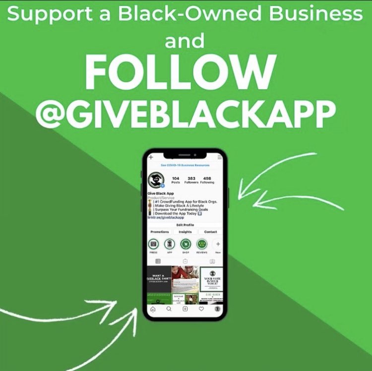 GiveBlackApp's tweet photo. GIVE FROM ANYWHERE! With the Give Black App you can donate to the causes, businesses and organizations that mean the most to you wherever you are! • Download link in bio. #GiveBlackApp 💚
#SupportBlack #BlackBusiness #BlackAppDevelopers #GiveBlackApp #HBCU #Nonprofits https://t.co/c4HqsyqgSj