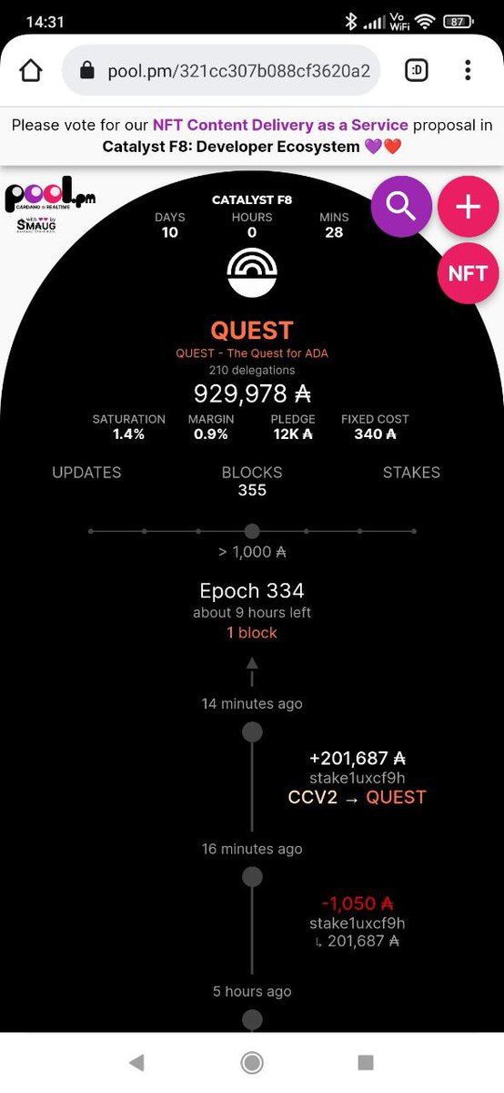 AdaQuestGame's tweet photo. Look at this, a small #Whale 🐳 returned to the #Cardano hunting grounds🤩 welcome back!

Keep this going #CardanoCommunity and we keep on #buildung 🏗️ https://t.co/RzBsT8JTPN
