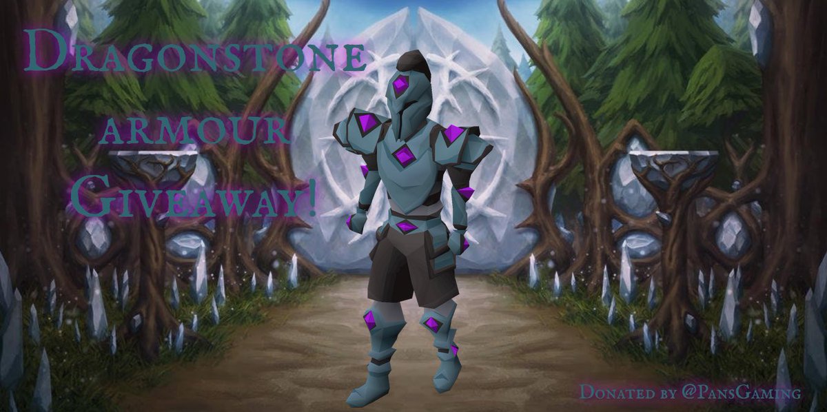 99SlayerTab (@99slayertab) on Twitter photo 💰#Runescape #Giveaway💰
Dragonstone armour giveaway!
2 Prizes! 2 Winners! Good luck!🤞
How to enter this giveaway:
- Follow <a href="/PansGaming/">Pans Gaming</a> ✅
- Like & Retweet this post ✅
- Comment your #OSRS username ✅
*Giveaway donated by <a href="/PansGaming/">Pans Gaming</a> 👏 💰#Runescape #Giveaway💰
Dragonstone armour giveaway!
2 Prizes! 2 Winners! Good luck!🤞
How to enter this giveaway:
- Follow <a href="/PansGaming/">Pans Gaming</a> ✅
- Like & Retweet this post ✅
- Comment your #OSRS username ✅
*Giveaway donated by <a href="/PansGaming/">Pans Gaming</a> 👏